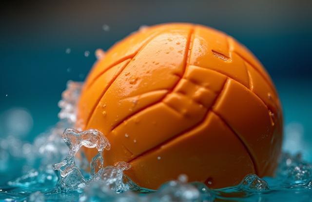 Close up of water polo ball texture.